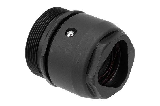 QD Hub-compatible titanium suppressor mount, black.